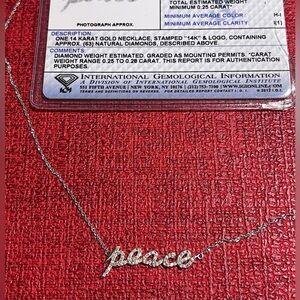 IGI LUXURY PEACE LOVED VINTAGE AUTHENTIC 14K YELLOW GOLD & DIAMOND NECKLACE
